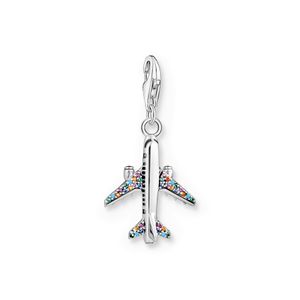 Preview image of Thomas Sabo Multi Stone Set Aeroplane Silver Charm