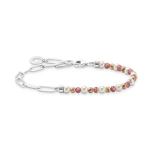 Preview image of Thomas Sabo Pearl Bead Silver Chain Link Bracelet 