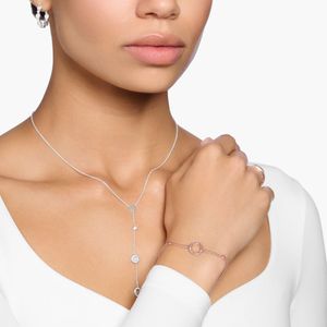 Thomas Sabo White Stones Double Row Circle Rose Gold Plated Bracelet 