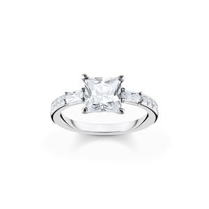 Preview image of Thomas Sabo Princess Cut White Stones Silver Ring