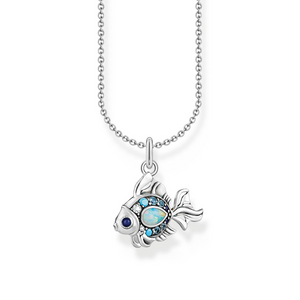 Preview image of Thomas Sabo Zirconia Stone Fish Silver Pendant Necklace