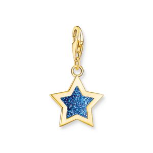 Preview image of Thomas Sabo Blue Glitter Gold Plated Silver Charm 