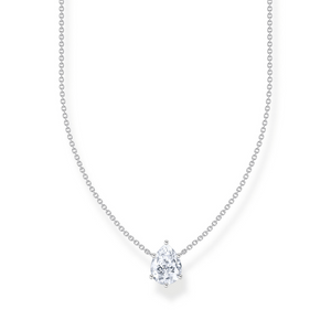 Preview image of Thomas Sabo White Zirconia Pear Solitaire Silver Necklace