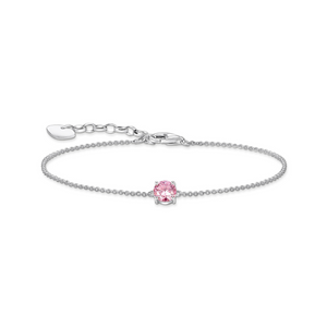 Preview image of Thomas Sabo Pink Zirconia Solitaire Silver Bracelet 