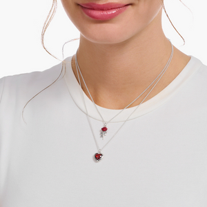 Thomas Sabo Red Rose Silver Pendant Necklace