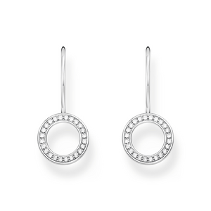 Preview image of Thomas Sabo White Zirconia Circle Silver Hook Earrings 