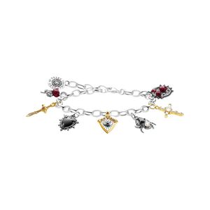 Thomas Sabo True Romance Silver Multi Charm Bracelet 