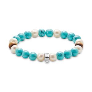Preview image of Thomas Sabo Turquoise, Tigers Eye and Pearl Silver Charm Bracelet