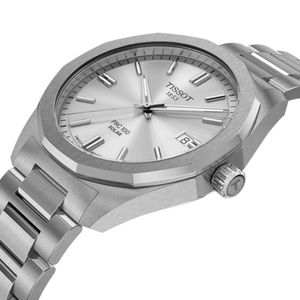 Tissot PRC 100 39mm Silver Steel Solar Quartz Bracelet Watch 