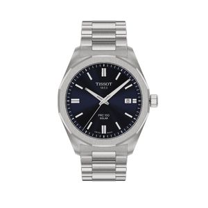 Preview image of Tissot PRC 100 39mm Blue Steel Solar Quartz Bracelet Watch 
