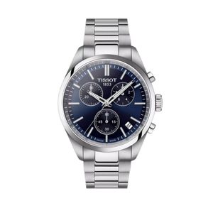 Preview image of Tissot PR100 40mm Blue Steel Chronograph Quartz Bracelet Watch 