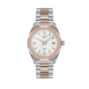 Preview image of Tissot PRC100 34mm Mother Of Pearl Bicolour Quartz Bracelet Watch 