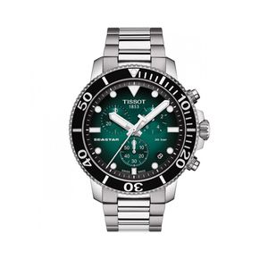 Preview image of Tissot Seastar 1000 46mm Steel Green Dial Quartz Bracelet Chronograph Watch