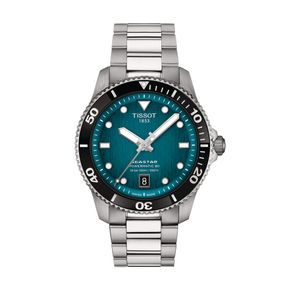 Preview image of Tissot Seastar 1000 40mm Turquoise Steel Powermatic Bracelet Watch