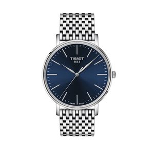 Tissot Everytime 40mm Steel Blue Quartz Mesh Bracelet Watch