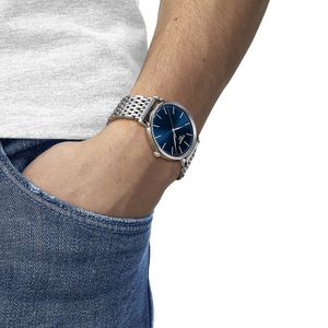 Tissot Everytime 40mm Steel Blue Quartz Mesh Bracelet Watch