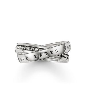 Thomas Sabo Faith, Love and Hope Ring Size 62