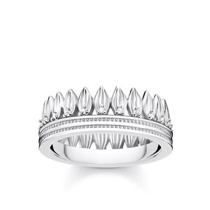 Preview image of Thomas Sabo Sterling Silver Stone Set Leaf Crown Ring