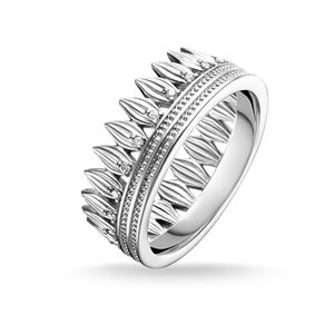 Thomas Sabo Sterling Silver Stone Set Leaf Crown Ring