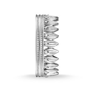 Thomas Sabo Sterling Silver Stone Set Leaf Crown Ring