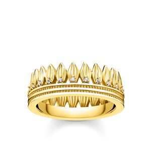 Preview image of Thomas Sabo Gold Plated Stone Set Leaf Crown
