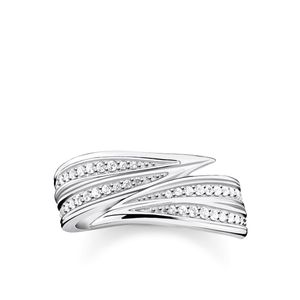 Preview image of Thomas Sabo Sterling Silver Stone Set Leaf Band