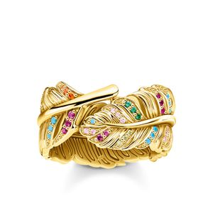 Thomas Sabo Gold Plated Hummingbird Feather Ring