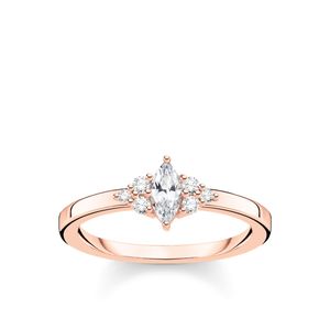 Thomas Sabo Rose Gold Zirconia Vintage Stacking Ring
