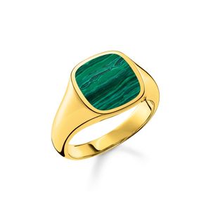 Preview image of Thomas Sabo Green Malachite Gold Signet Ring