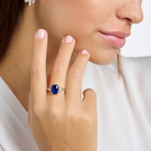 Thomas Sabo Deep Blue Stone Silver Ring