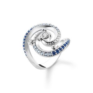 Preview image of Thomas Sabo Ocean Wave Blue Stones Silver Ring