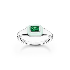 Preview image of Thomas Sabo Green Stone Enamel Silver Ring