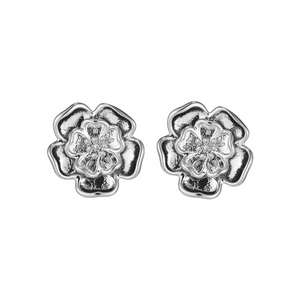 Preview image of Olivia Burton Signature Tudor Rose Silver Tone Stud Earrings