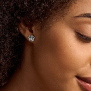 Preview image of Olivia Burton Signature Tudor Rose Silver Tone Stud Earrings