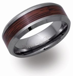 Preview image of Unique Tungsten with Wood Inlay Ring