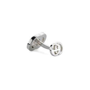 Gucci Interlocking Black Enamel Silver Cufflinks| Peter Jackson
