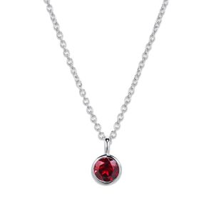 Preview image of Unique Round Garnet Silver Necklace