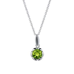 Preview image of Unique Round Peridot Silver Necklace