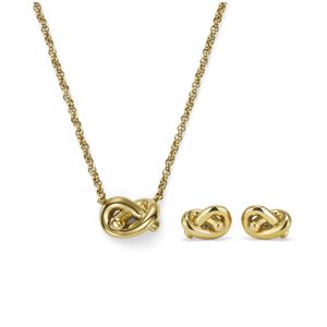 Preview image of Olivia Burton Lover's Knot Gold Plated Necklace & Earrings Gift Set
