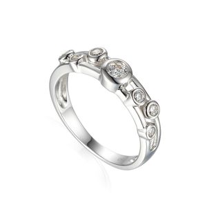 Preview image of 18CT WHITE GOLD DIAMOND .31 BUBBLE RING