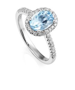 Preview image of 18CT WHITE GOLD AQUAMARINE 1.38 & DIAMOND .27 RING 