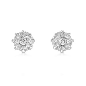 Preview image of 9ct White Gold Diamond Illusion Set Stud Earrings 