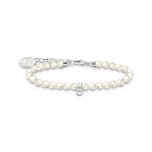 Preview image of Thomas Sabo white freshwater pearls Silver Charm Bracelet 
