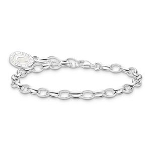 Preview image of Thomas Sabo Charmista White Cold Enamel Coin Silver Oval Link Charm Bracelet 