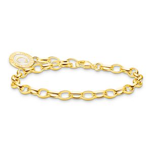 Preview image of Thomas Sabo Charmista White Cold Enamel Coin Gold Oval Link Charm Bracelet 