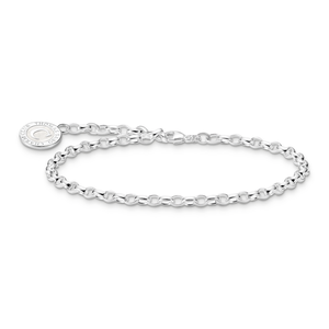 Preview image of Thomas Sabo Charmista White Cold Enamel Coin Silver Round Link Charm Bracelet 