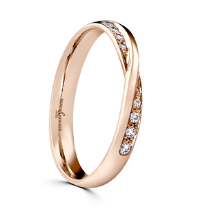 Preview image of 9ct Rose Gold Bow Tie Diamond Ladies Wedding Ring