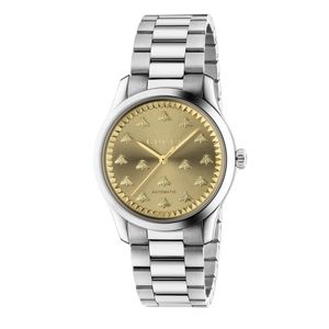 Preview image of Gucci G-Timeless 38mm Steel Gold Plated Dial Multibee Automatic Bracelet Watch