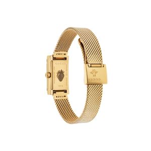 Gucci G-Frame 14mm Steel Gold Plated Quartz Mesh Bracelet Watch