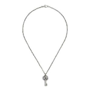 Preview image of Gucci GG Marmont Sterling Silver Key Necklace 50cm